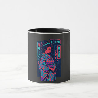 Tokyo Glow Geisha in Neon Straten Mok