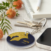 Tokyo Golden Map Acrylische Sleutelhanger (Voorkant Rechts)