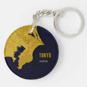 Tokyo Golden Map Acrylische Sleutelhanger (Achterkant)