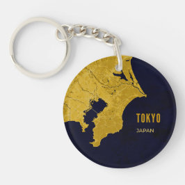 Tokyo Golden Map Acrylische Sleutelhanger