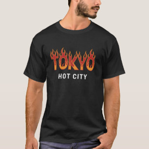 Tokyo Hete Stad Japan Vlammen Japanse Brandweerman T-shirt