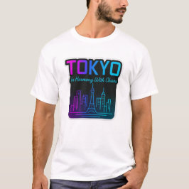 Tokyo In Harmony With Chaos – Neon Skyline Art T-shirt