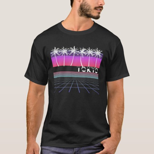 Tokyo Japan 90's Vaporwave esthetische Beach Pa T-shirt (Voorkant)