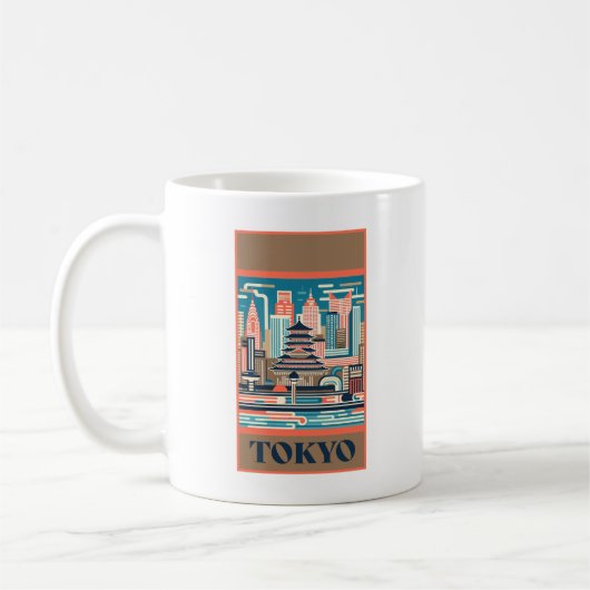Tokyo Japan Art Deco Koffiemok (Links)