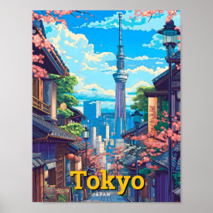 Tokyo Japan Art Vintage Travel Poster