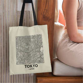Tokyo, Japan City Map Tote Bag