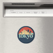 Tokyo Japan City Skyline Retro Travel Art Magneet (Insitu (Vaatwasser))