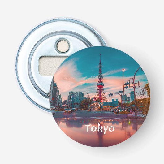 Tokyo Japan City Skytree Button Flesopener (Voorkant)