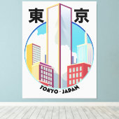 Tokyo Japan Cityscape logo Canvas Afdruk (Insitu (Houten vloer))