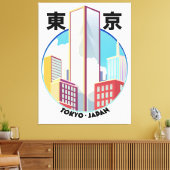 Tokyo Japan Cityscape logo Canvas Afdruk (Insitu (Woonkamer))