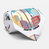 Tokyo Japan Cityscape logo Stropdas (Opgerold)