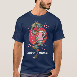 Tokyo Japan Dragon Cherry Blossom Sakura Japans T-shirt