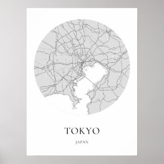 Tokyo Japan Eenvoudige minimalistische kaart Poster