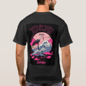 Tokyo Japan esthetisch T-shirt – Mt. Fuji & Crane (Achterkant)