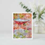 Tokyo Japan Famous Travel Waterverf Sketch Briefkaart (Staand voorkant)