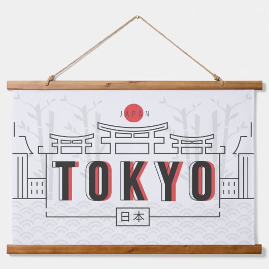 Tokyo Japan Hanging Tapestry Hangend Wandkleed (Voorkant)