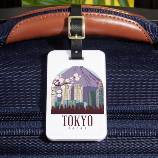 Tokyo Japan Japan Vintage Travel Bagagelabel (Voorkant Insitu 2)