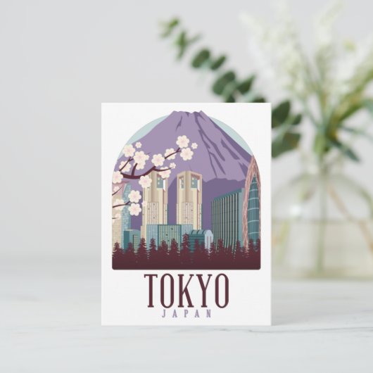 Tokyo Japan Japan Vintage Travel Briefkaart (Staand voorkant)