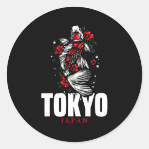 Tokyo Japan Japanse Nishikigoi Koi Fish Carp Ronde Sticker