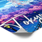 Tokyo Japan Kunst Reizen Illustratie Poster (Hoek)