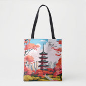 Tokyo Japan  Kunst Reizen Illustratie Tote Bag (Voorkant)