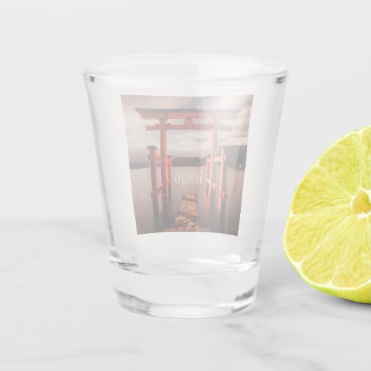 Tokyo Japan Lake Mountains Shot Glas (Achterkant)