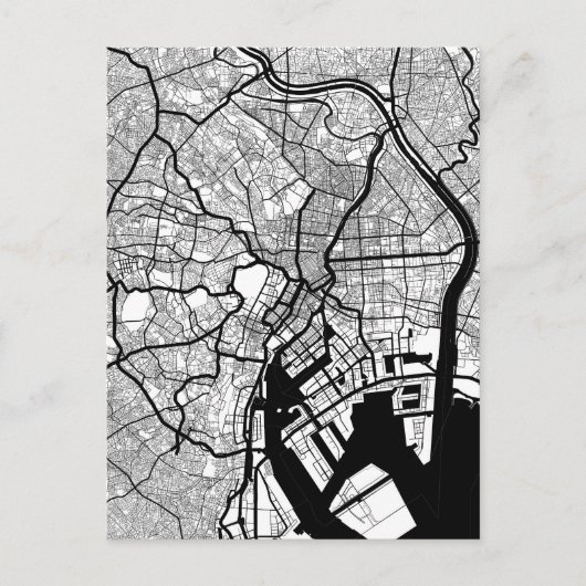 Tokyo Japan Map Briefkaart (Voorkant)