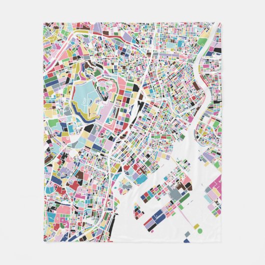 Tokyo Japan Map Fleece Deken (Voorkant)