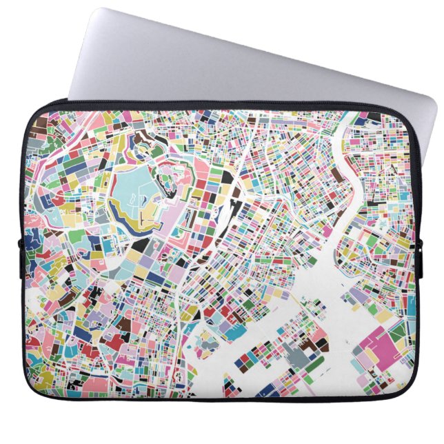 Tokyo Japan Map Laptop Sleeve (Voorkant)
