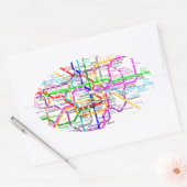 Tokyo Japan metrokaart Ovale Sticker (Envelop)