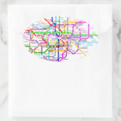 Tokyo Japan metrokaart Ovale Sticker (Tas)