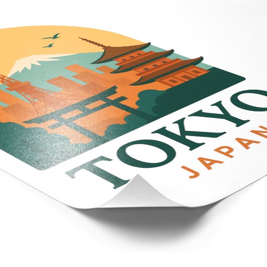 Tokyo Japan Minimalist Travel Souvenir Photo Print Foto Afdruk (Hoek)