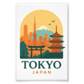 Tokyo Japan Minimalist Travel Souvenir Photo Print Foto Afdruk (Voorkant)