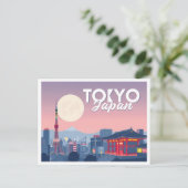 Tokyo Japan Pastel Travel Design Briefkaart (Staand voorkant)