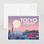 Tokyo Japan Pastel Travel Design Briefkaart (Voorkant / Achterkant)