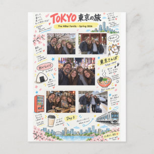 Tokyo Japan Reis 5 Foto Collage Reis Zine Briefkaart