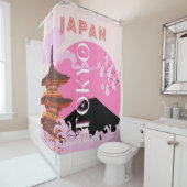 Tokyo Japan Reiskunst, Retro Reiskunst, Roze Douchegordijn (In situ)