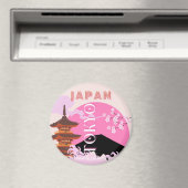 Tokyo Japan Reiskunst, Retro Reiskunst, Roze Magneet (Insitu (Vaatwasser))