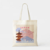 Tokyo Japan Reiskunst, Retro Reiskunst, Roze Tote Bag (Achterkant)