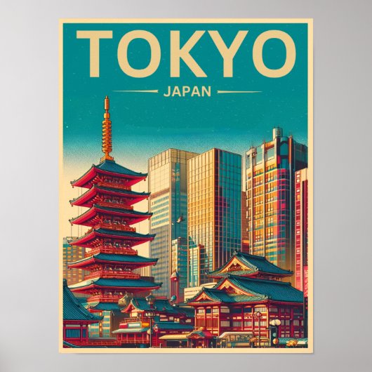 Tokyo Japan reizen geschenken Poster (Voorkant)