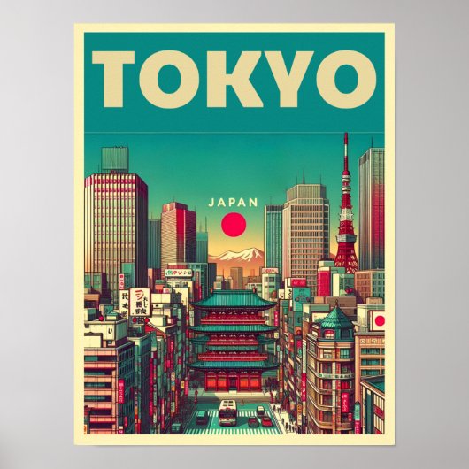 Tokyo Japan reizen geschenken Poster (Voorkant)