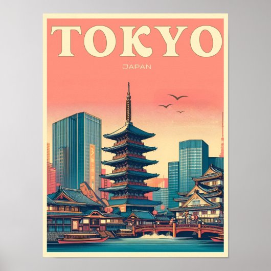 Tokyo Japan reizen geschenken Poster (Voorkant)