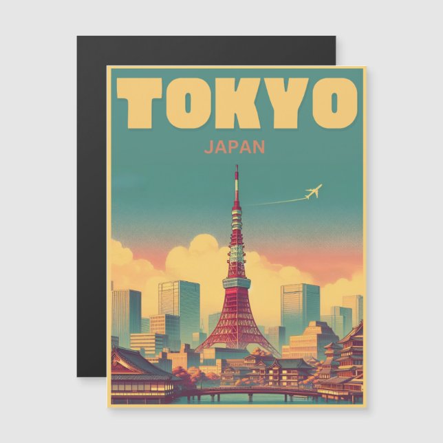 Tokyo Japan reizen  magnitic card geschenken (Voorkant / Achterkant)