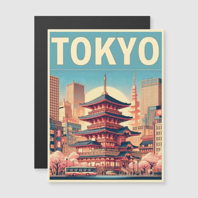 Tokyo Japan reizen  magnitic card geschenken (Voorkant / Achterkant)