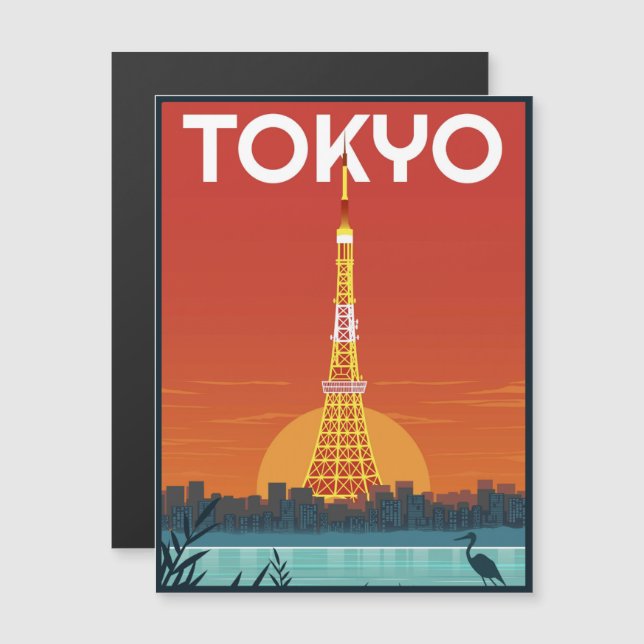Tokyo Japan reizen  magnitic card geschenken (Voorkant / Achterkant)