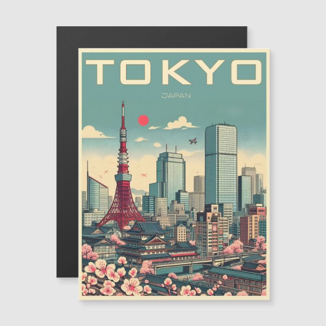 Tokyo Japan reizen  magnitic card geschenken (Voorkant / Achterkant)