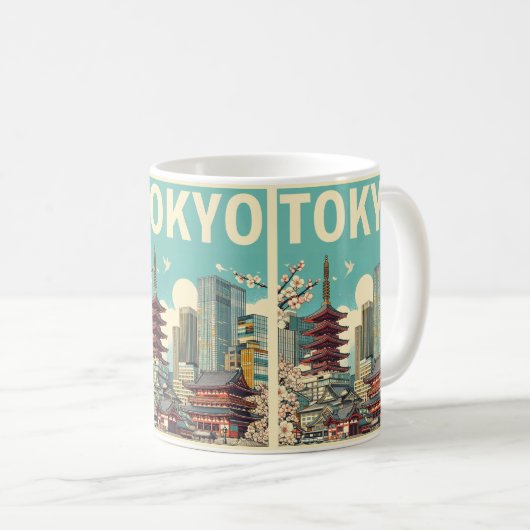 Tokyo Japan reizen  magnitic card geschenken Koffiemok (Voorkant rechts)