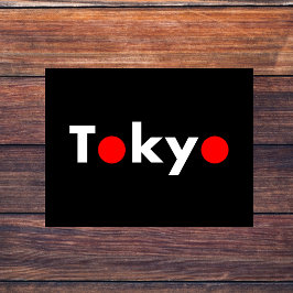 Tokyo Japan Rode Stippen Donkere kleur Briefkaart