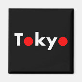 Tokyo Japan Rode Stippen Donkere kleur Magneet (Voorkant)