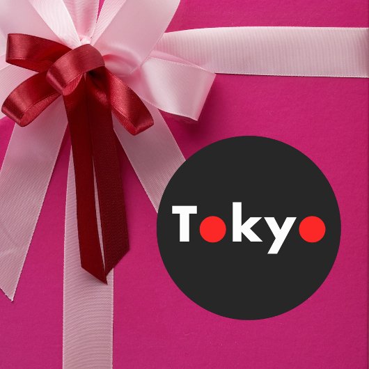 Tokyo Japan Rode Stippen Donkere kleur Ronde Sticker